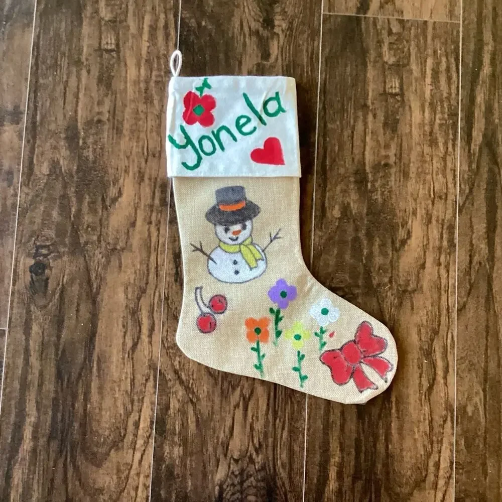 Hand Painted Stuffing Stocking - Yonela